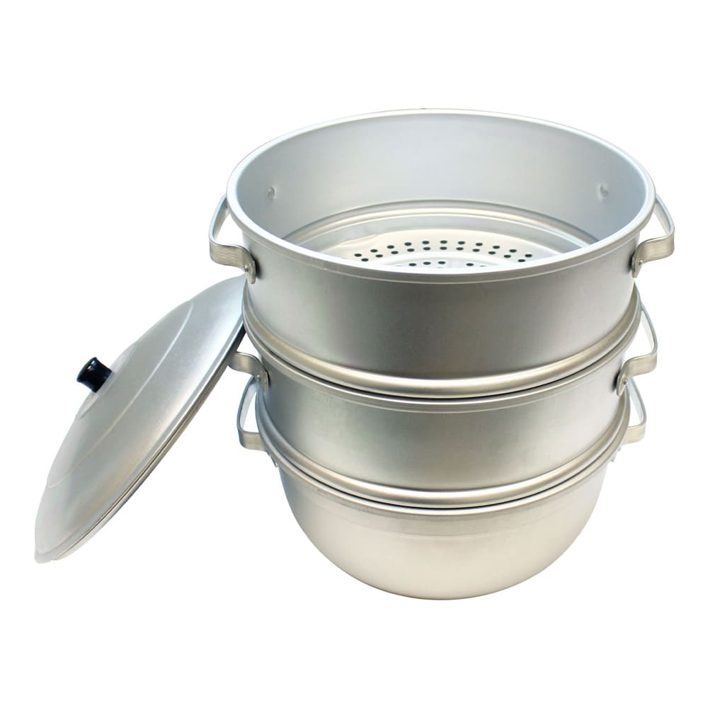 438-ALST004 11 1/2" Round Chinese Steamer Set, Aluminum