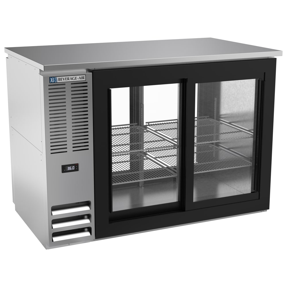 118-BB48HC1GSPTS27 48" Bar Refrigerator - 4 Sliding Glass Doors, Stainless, 115v