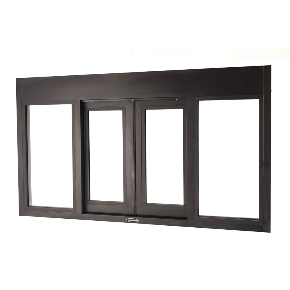 487-BP7241E9518BX 72"W x 41"H Dark Bronze Bi-Parting Electric Drive-Thru Window