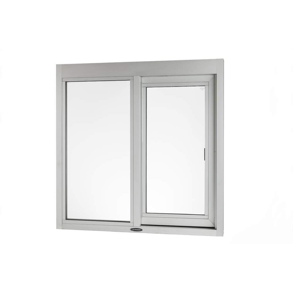 487-IFSC40409182CL 48"W x 48"H Clear Aluminum Right-to-Left Manual Drive-Thru Window