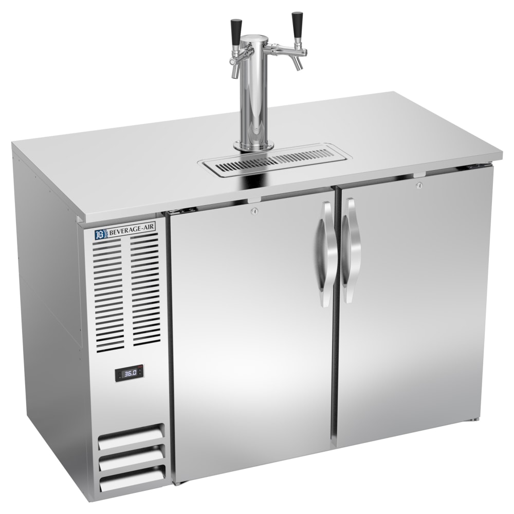 118-DD48HC1S 48" Kegerator Beer Dispenser w/ (2) Keg Capacity - (1) Column, Stainless, 115v