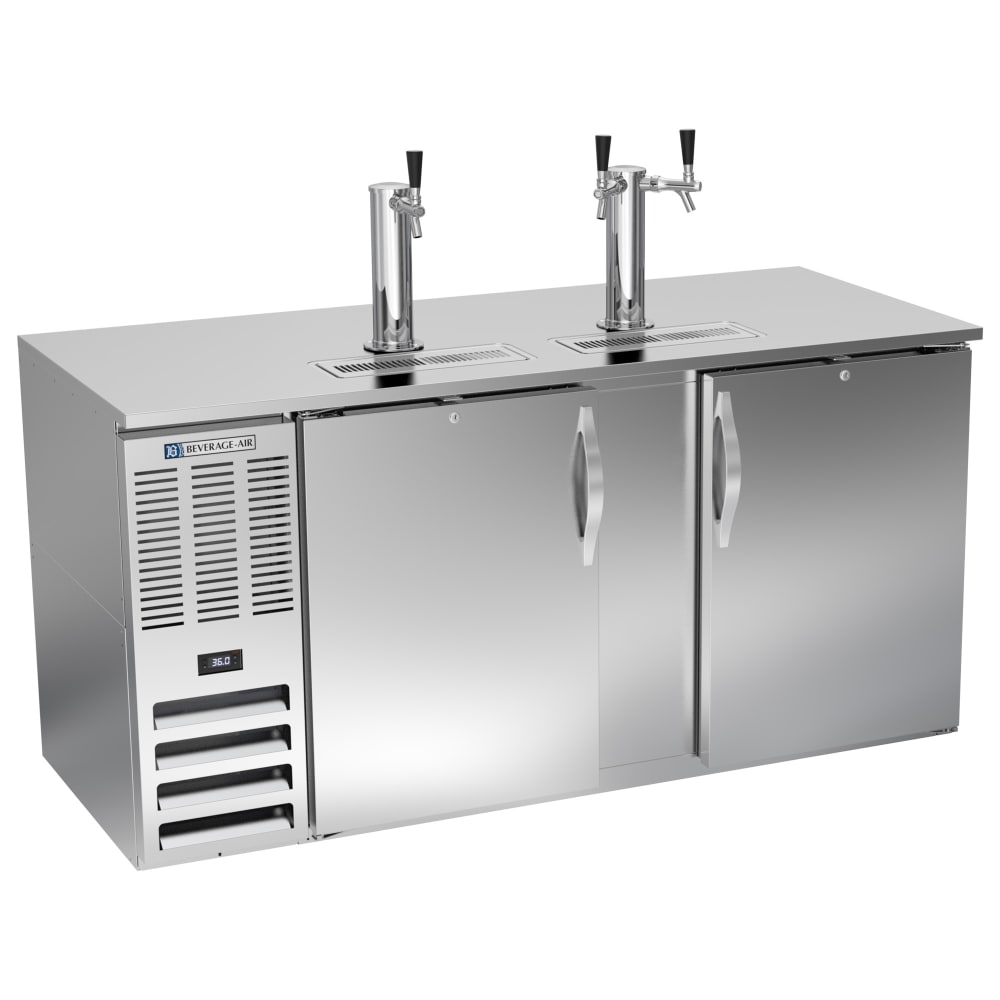118-DD68HC1S 69" Kegerator Beer Dispenser w/ (3) Keg Capacity - (2) Column, Stainless, 115v