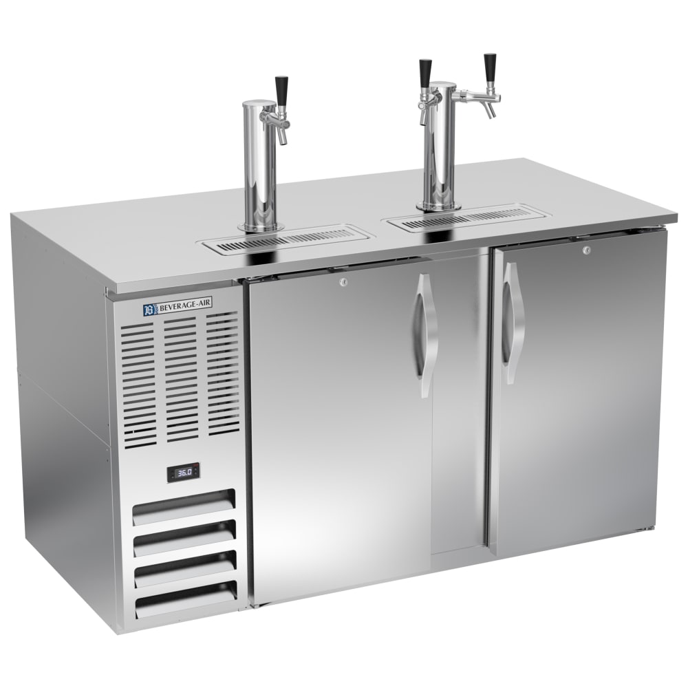 118-DD58HC1S 59" Kegerator Beer Dispenser w/ (3) Keg Capacity - (2) Columns, Stainless, 115v