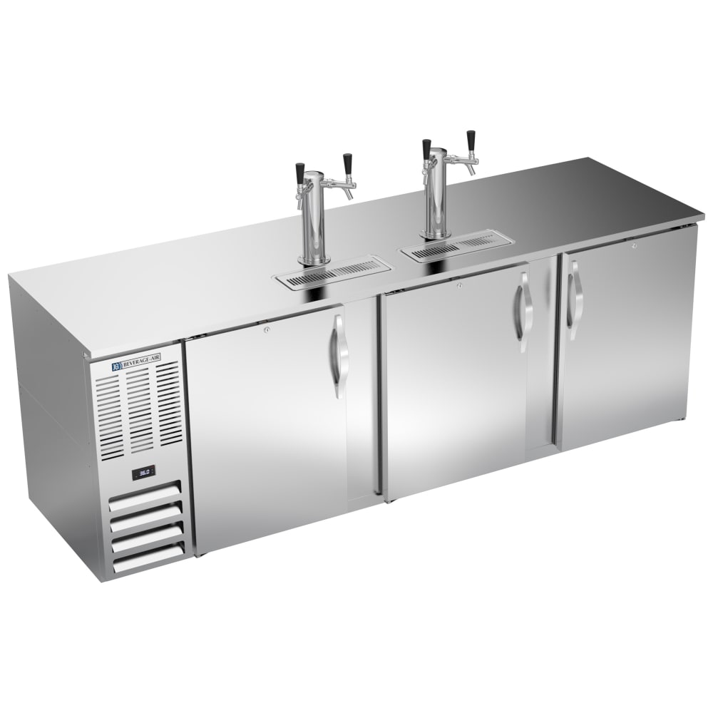 118-DD94HC1S 95" Kegerator Beer Dispenser w/ (5) Keg Capacity - (2) Column, Stainless, 115v