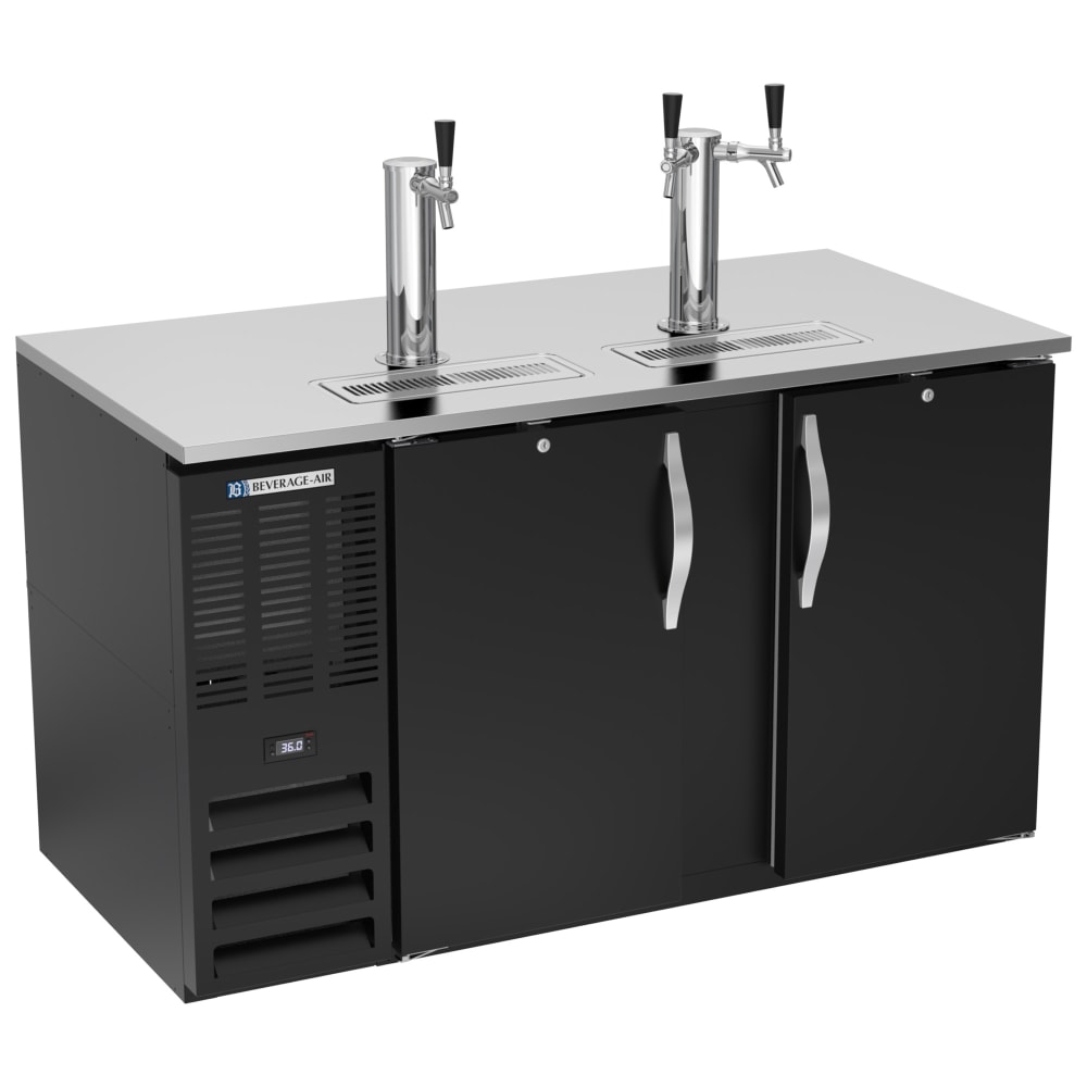 118-DD58HC1B 59" Kegerator Beer Dispenser w/ (3) Keg Capacity - (2) Column, Black, 115v