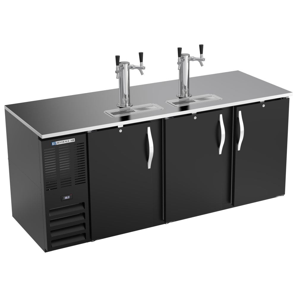 118-DD78HC1B 79" Kegerator Beer Dispenser w/ (4) Keg Capacity - (2) Columns, Black, 115v