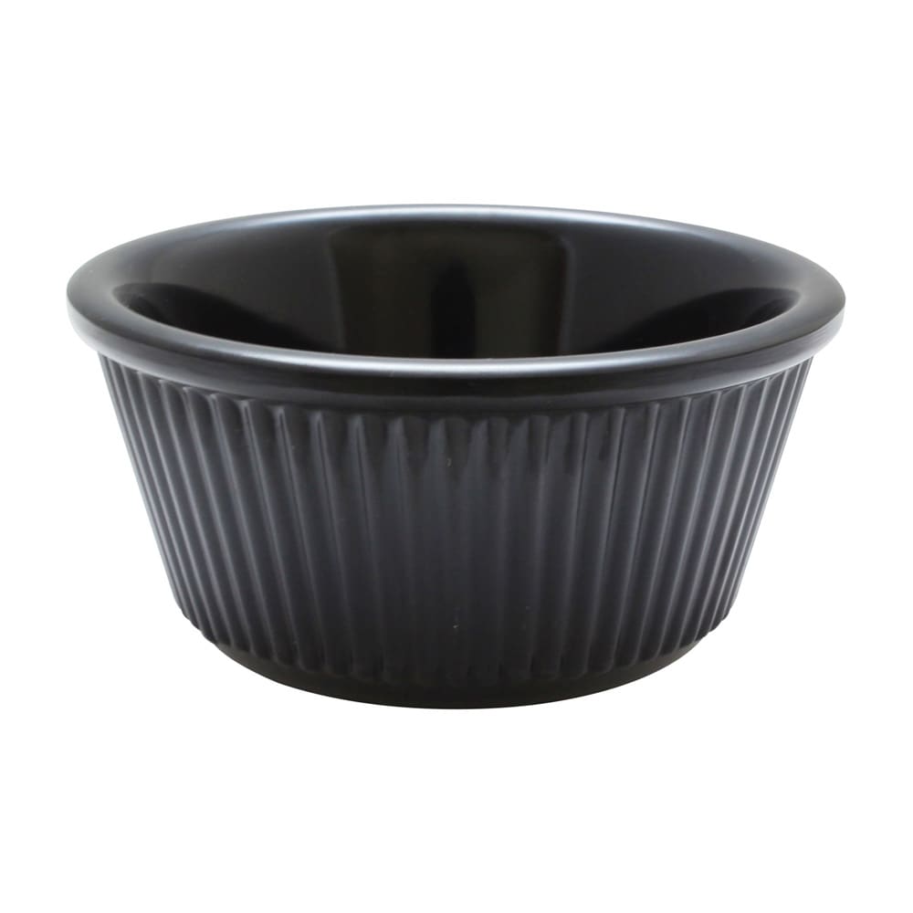 438-ML531BL1 3 oz Fluted Melamine Ramekin, Black