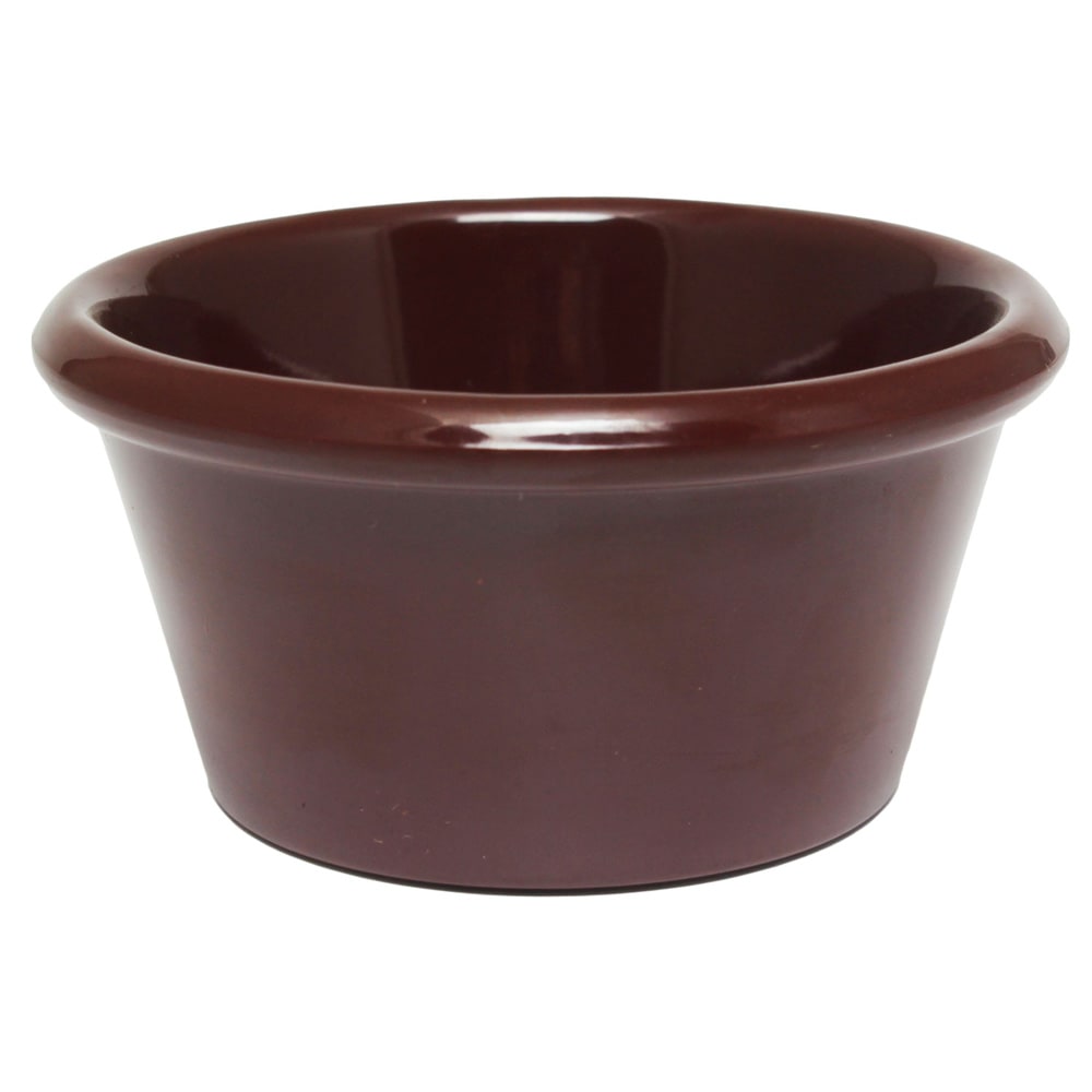 438-ML539C1 6 oz Smooth Melamine Ramekin, Chocolate