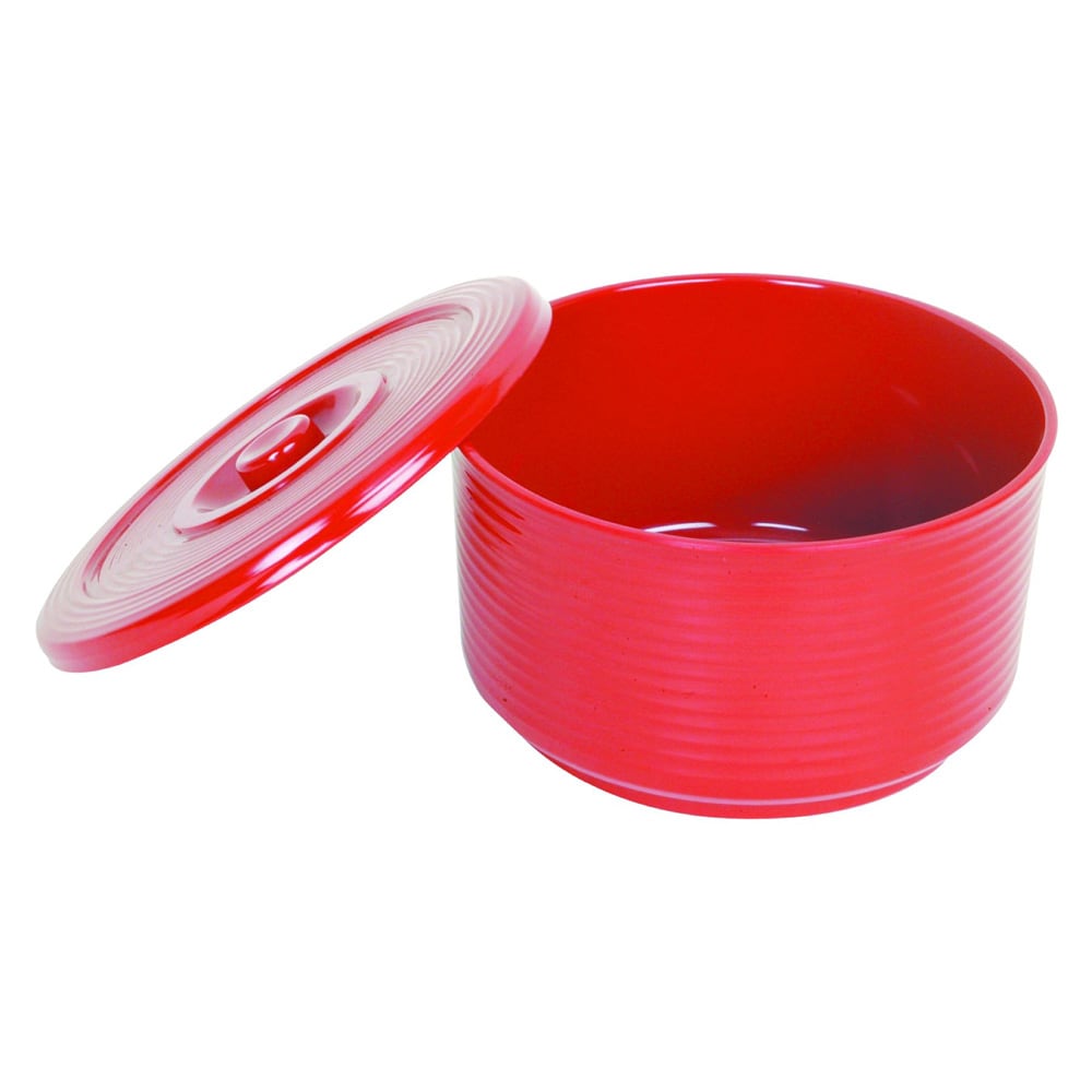 438-P222 72 oz Rice Bowl w/ Cover - Plastic, Red
