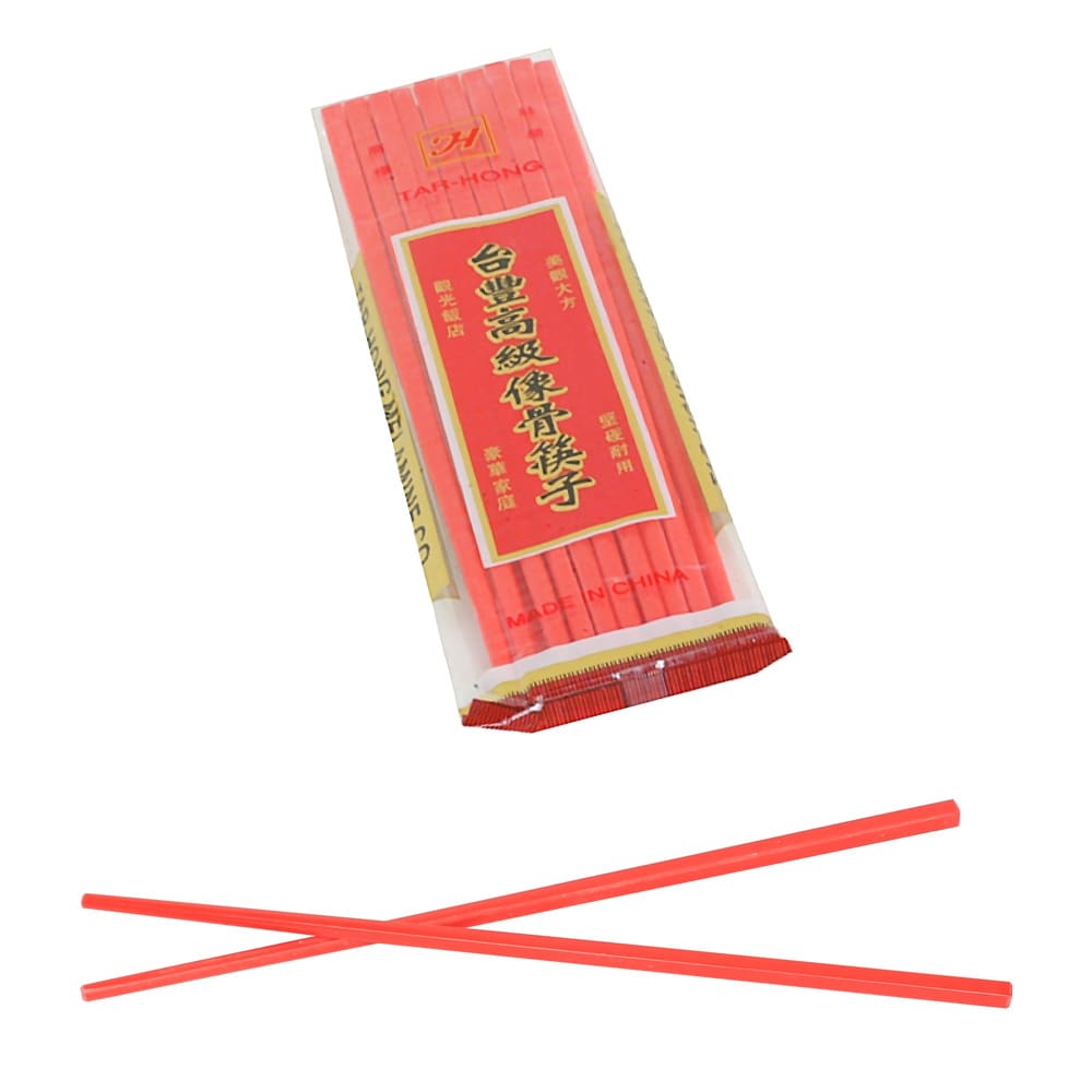 438-PLCS003 10 3/4" Chopstick Pairs - Plastic, Red