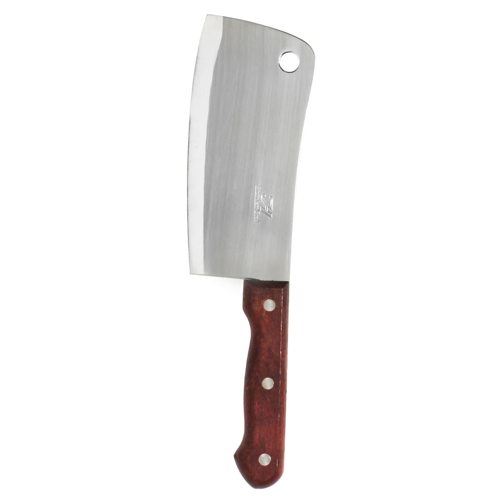 438-OW189 6" Asian Cleaver w/ Wood Handle, Stainless Steel