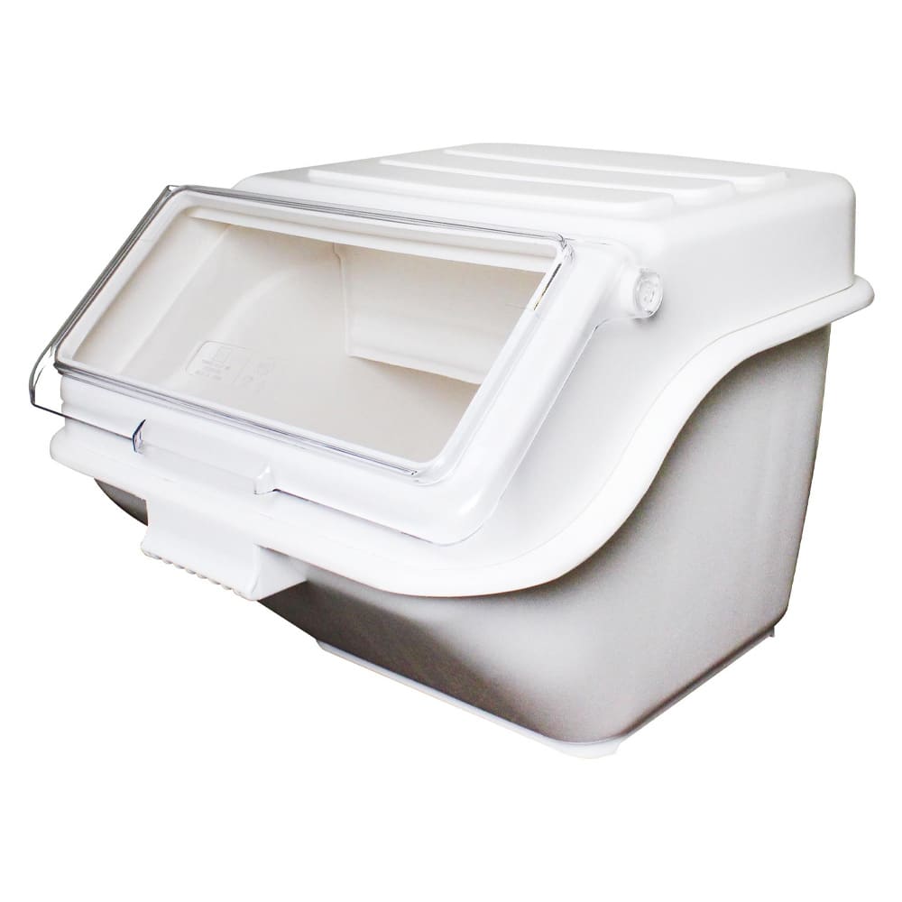 438-PLIB010S 10 Gallon Shelf Ingredient Bin with Scoop - White