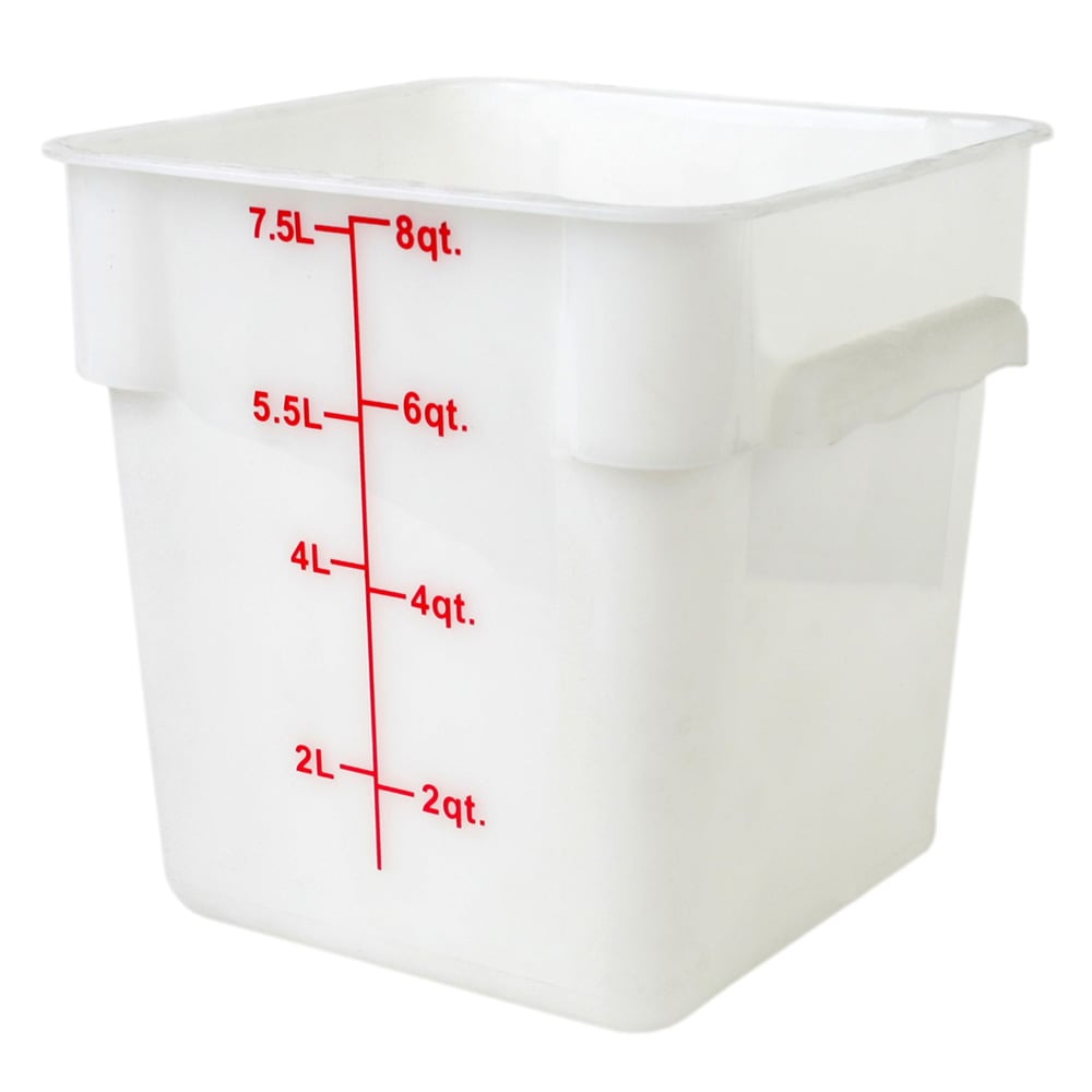 438-PLSFT008PP 8 qt Square Food Storage Container - White