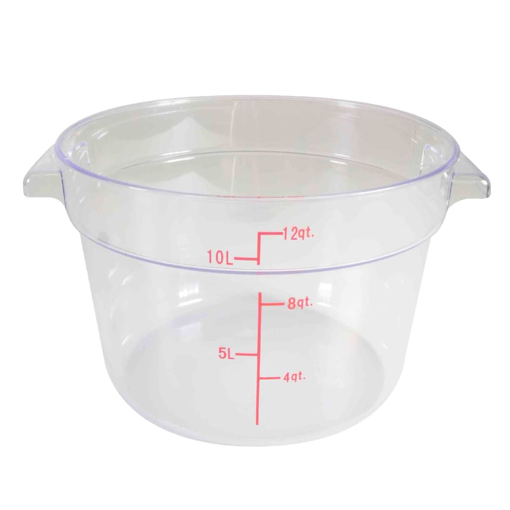 438-PLRFT312PC 12 qt Round Food Storage Container - Polycarbonate, Clear