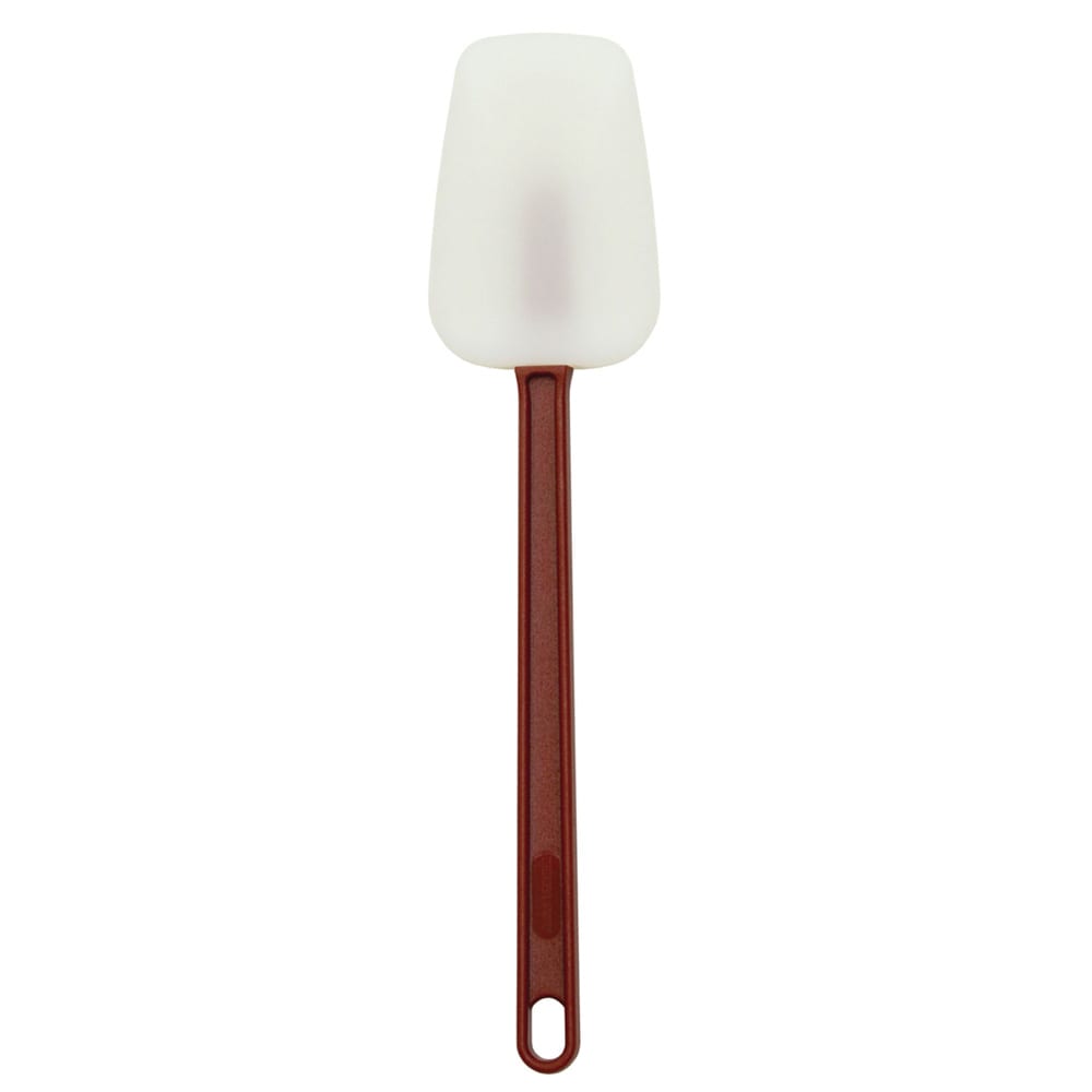 438-PLSP016SHR 16" Scraper Spoon w/ Red Plastic Handle - Silicon, White