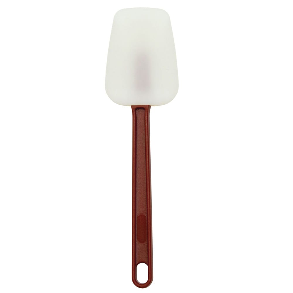 438-PLSP010SHR 10" Scraper Spoon w/ Red Plastic Handle - Silicon, White