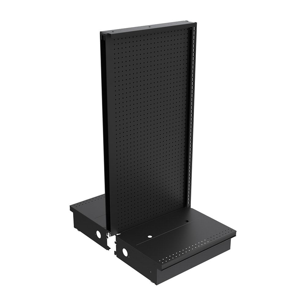 564-C02DSA54B Planniq Core® Black Dual Sided Add-On Gondola Merchandiser - 24 11/16"L x 37 1...