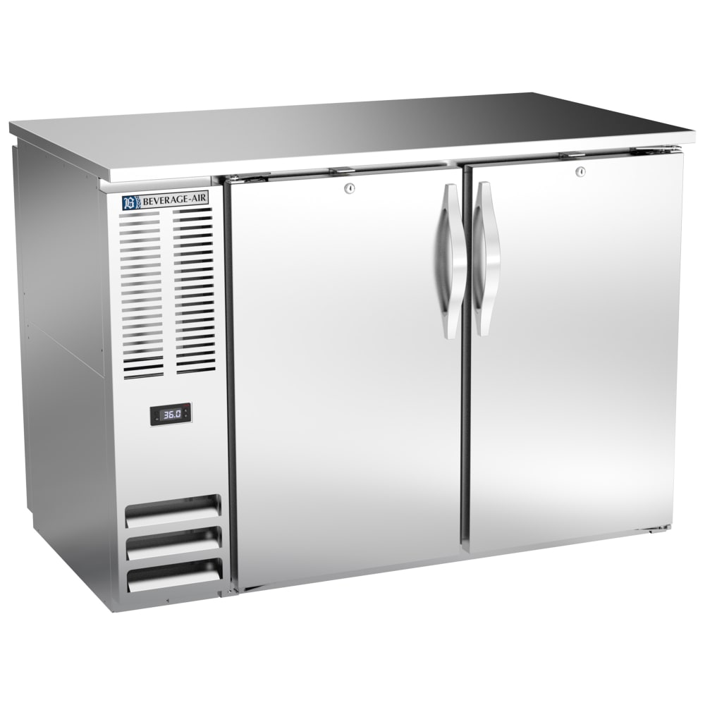118-BB48HC1FPTS27 48" Bar Refrigerator - 4 Swinging Solid Doors, Stainless, 115v