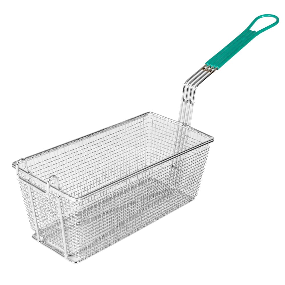 438-SLFB004 Fryer Basket w/ Coated Handle & Front Hook, 13" x 6 5/8" x 5 1/8"
