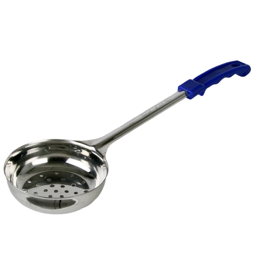 438-SLLD108PA 8 oz Perforated Portion Spoon w/ Stainless Bowl, Blue