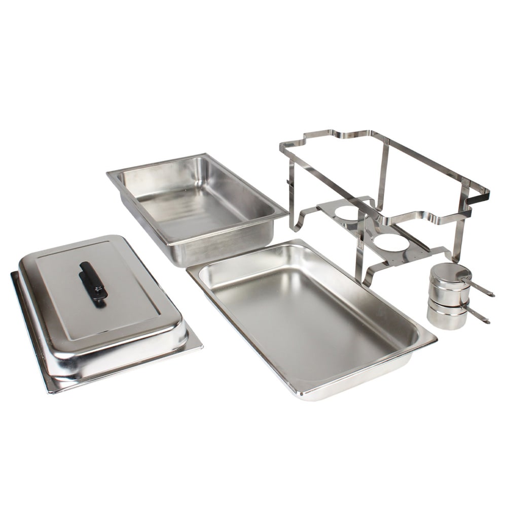 Chaffer Riser Thunder Group SLRCF001 Full Size Chafer w/ Lift Off Lid & Chafing Fuel Heat