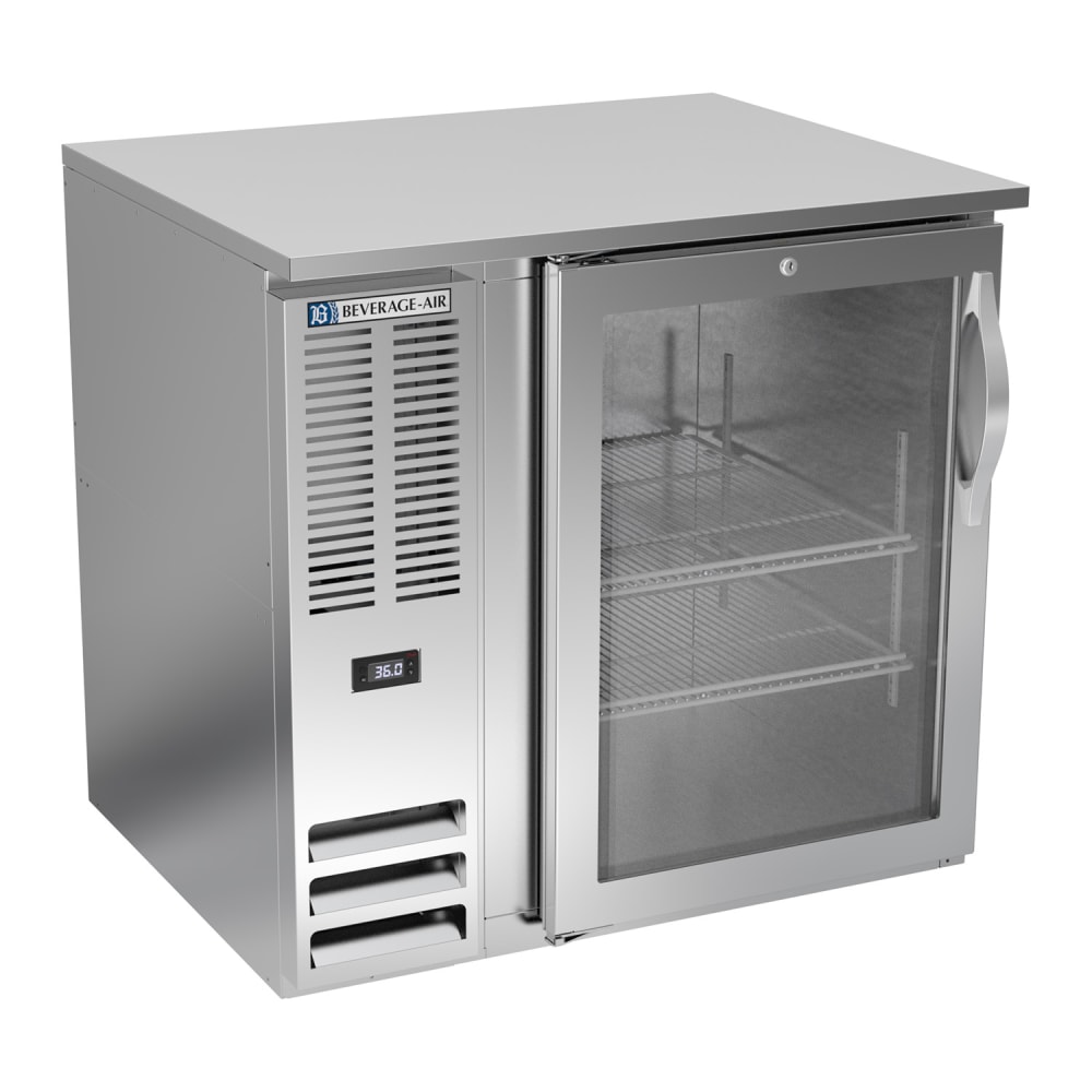 118-BB36HC1GS 36" Bar Refrigerator - 1 Swinging Glass Door, Stainless, 115v