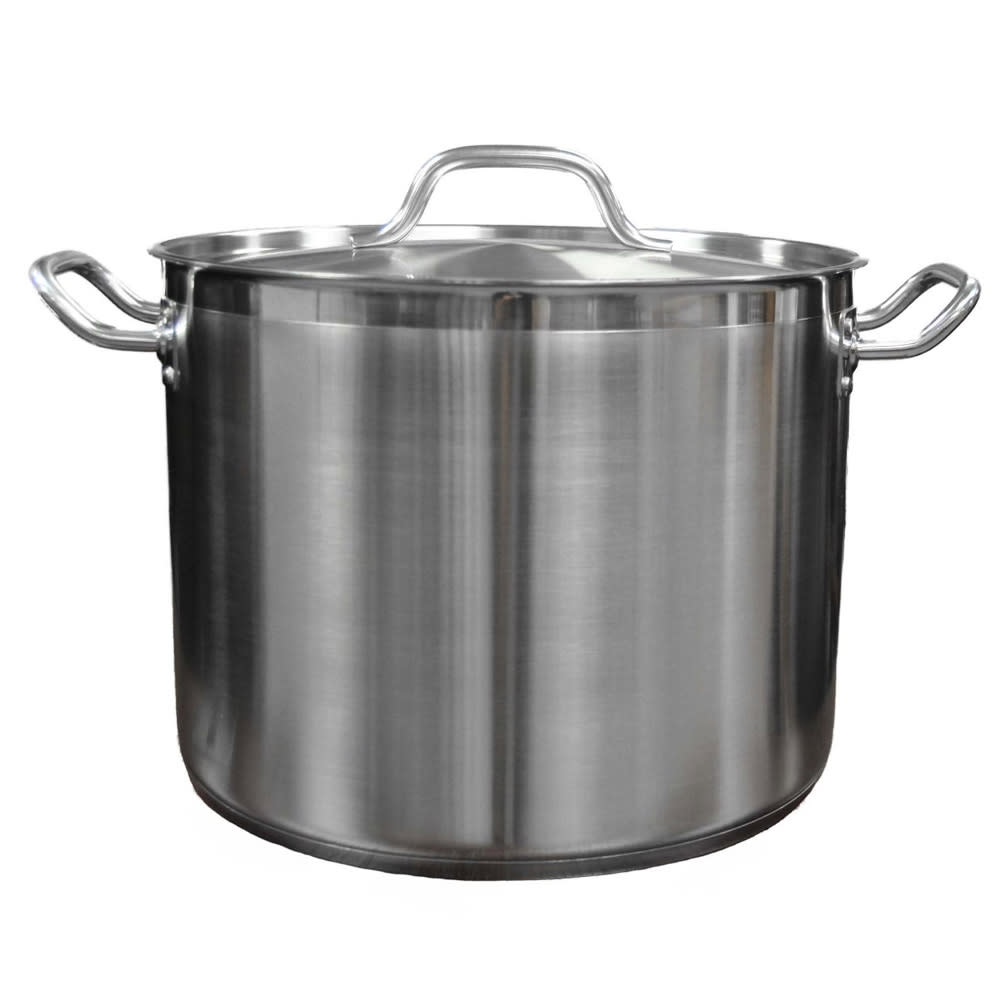 438-SLSPS024 24 qt Stainless Steel Stock Pot w/ Cover - Induction Ready