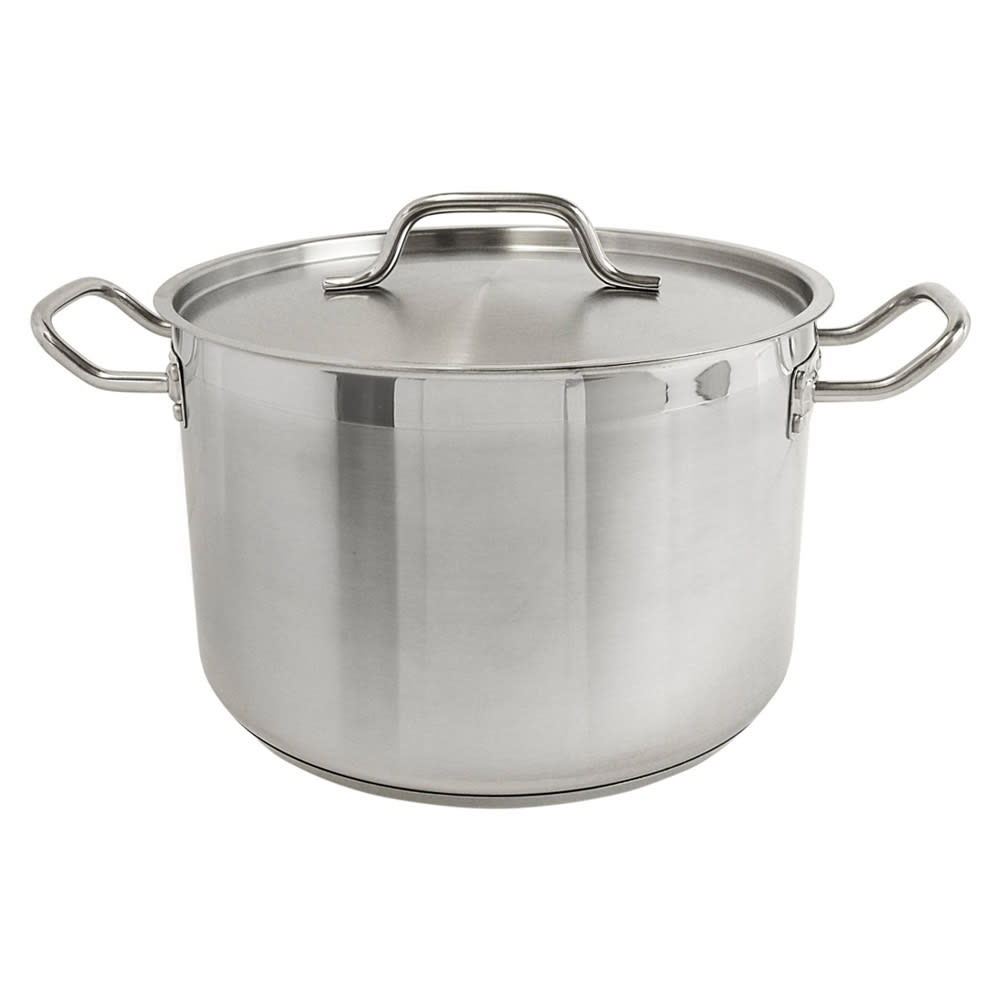 438-SLSPS012 12 qt Stainless Steel Stock Pot w/ Cover - Induction Ready
