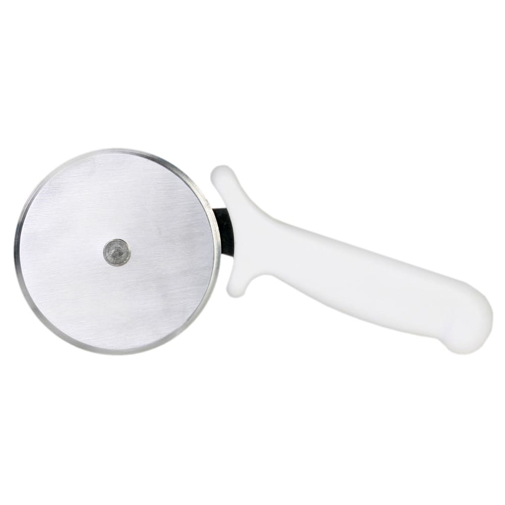 438-SLTWPC004 4" Pizza Cutter w/ White Plastic Handle, Stainless Steel