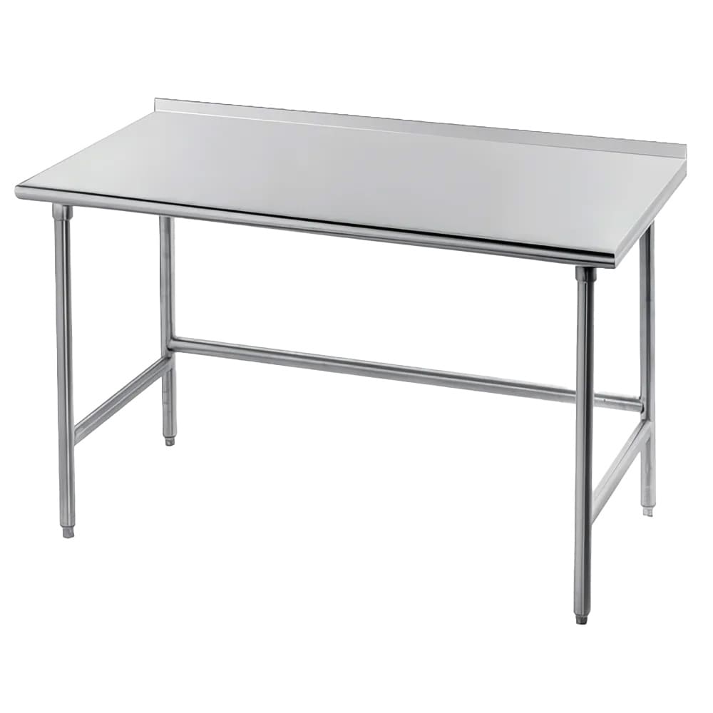 009-TSFG364 48" 16 ga Work Table w/ 430 Series Stainless Top, 1 1/2" Backsplash
