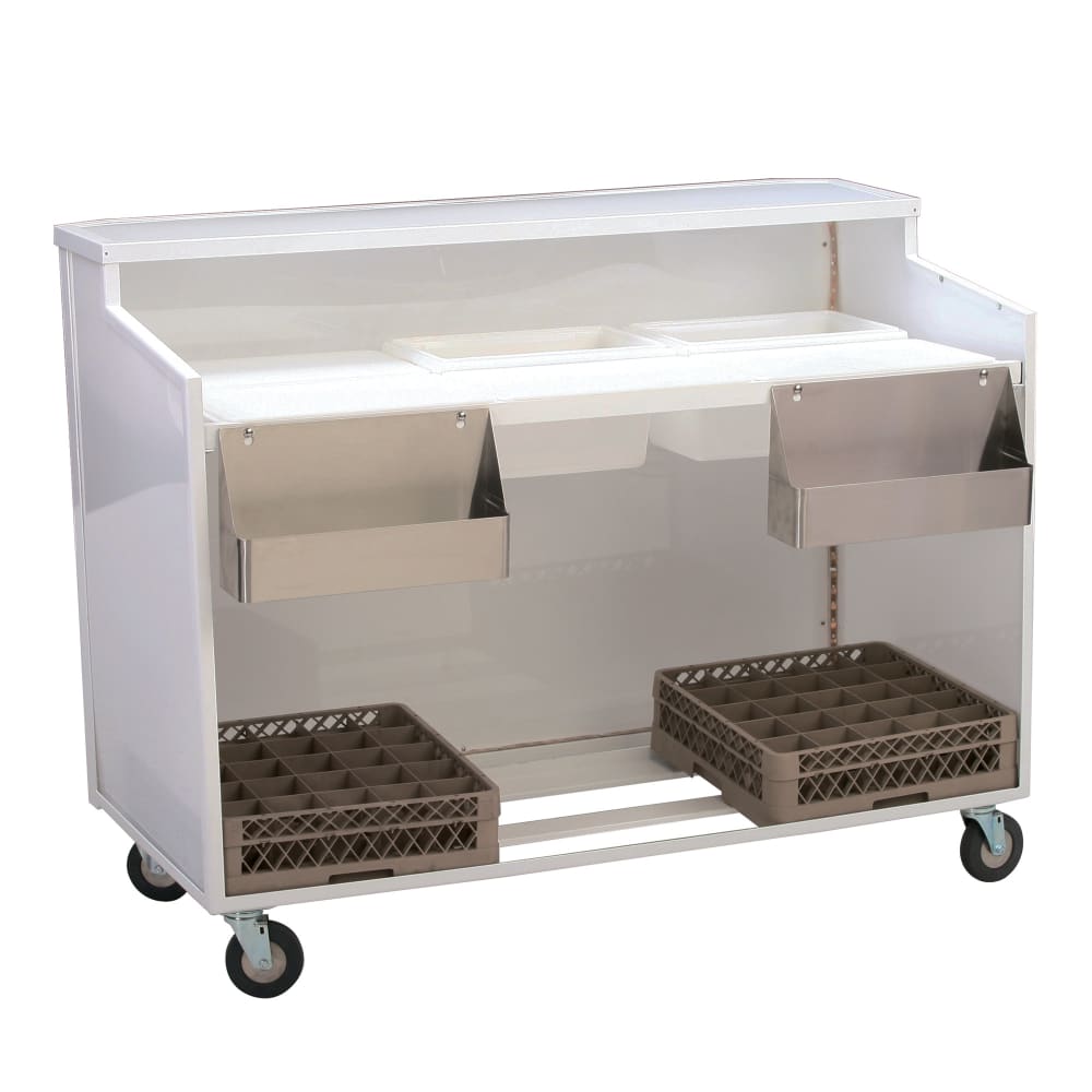 Forbes Industries Mobile Bar w/ (2) Ice Bins & (2) Speed Rails - 60