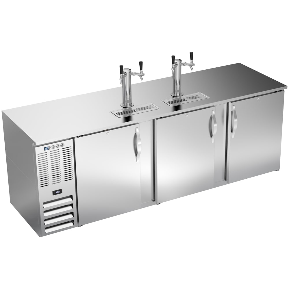 118-DD94HCSALT 94" Kegerator Beer Dispenser w/ (5) 1/2 Keg Capacity - (2) Columns, Stainless...