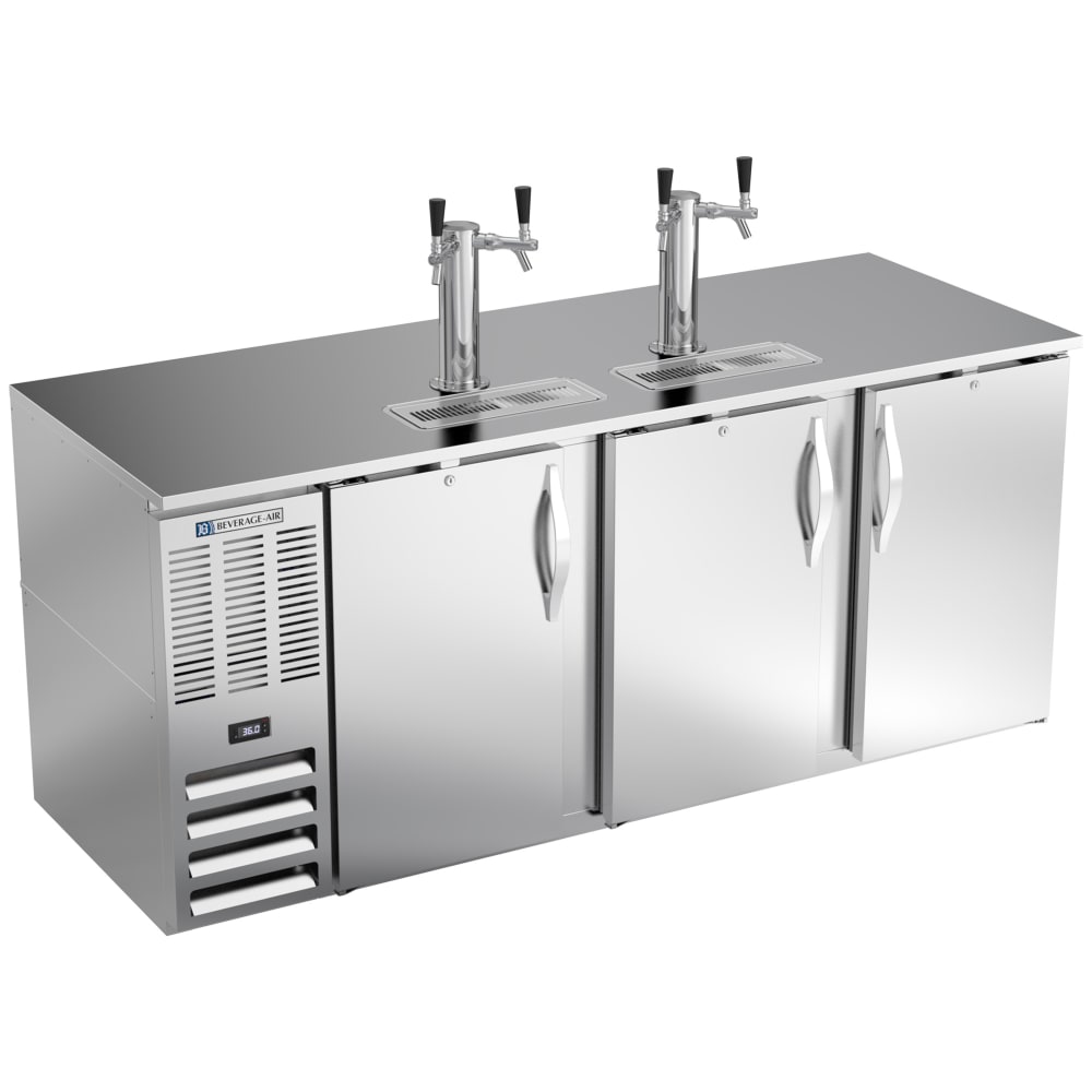 118-DD78HCSALT 78" Kegerator Beer Dispenser w/ 4 Keg Capacity - 2 Columns, Stainless, 115v