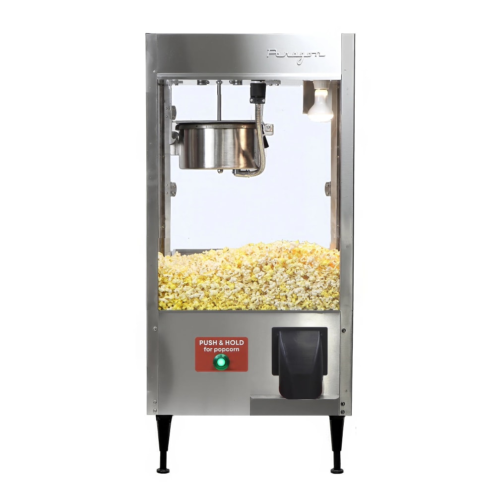 610-1108190 Auto Serve Popcorn Machine w/ 8 oz Kettle - Stainless Steel, 120v