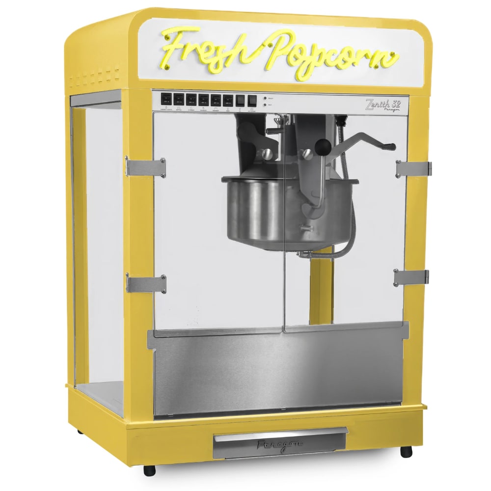 610-1132500YEL Zenith Series Popcorn Machine w/ 32 oz Kettle - Yellow, 120/240v