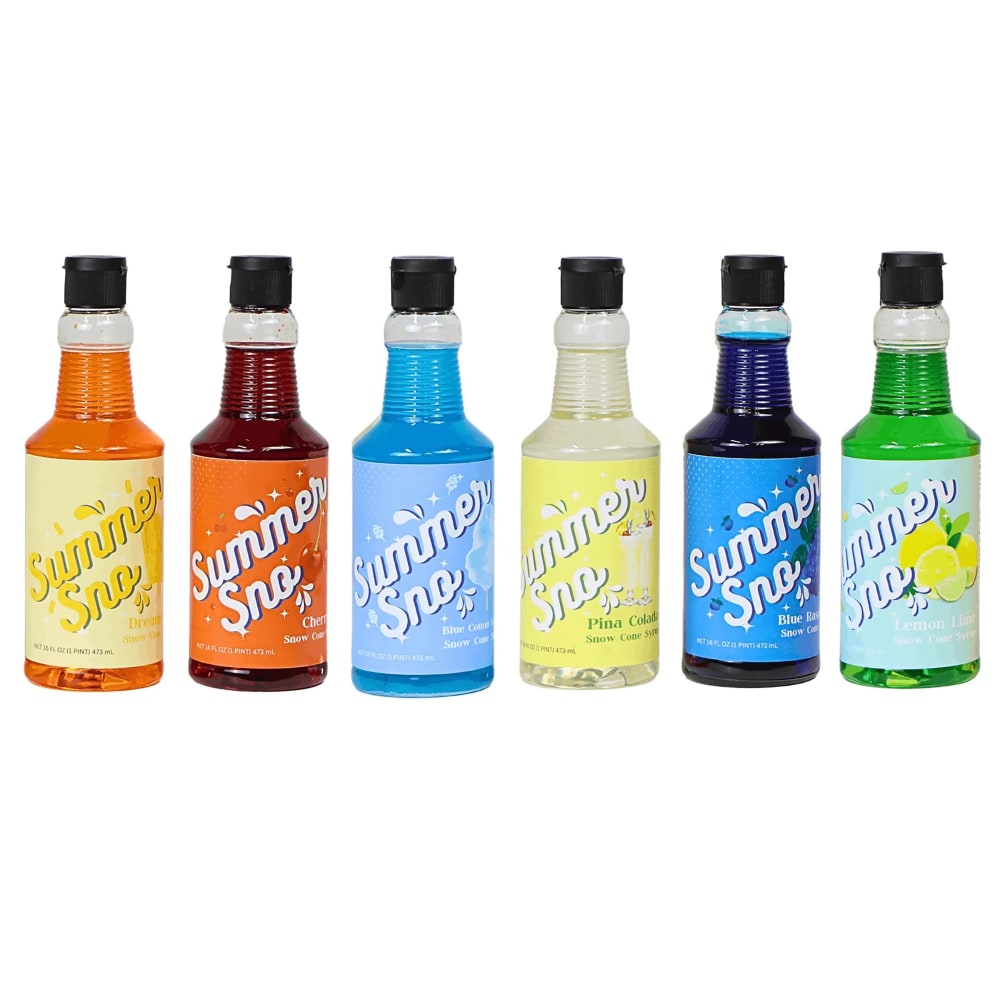 610-6685 16 oz Summer Sno Snow Cone Syrup - Flavor Variety Pack
