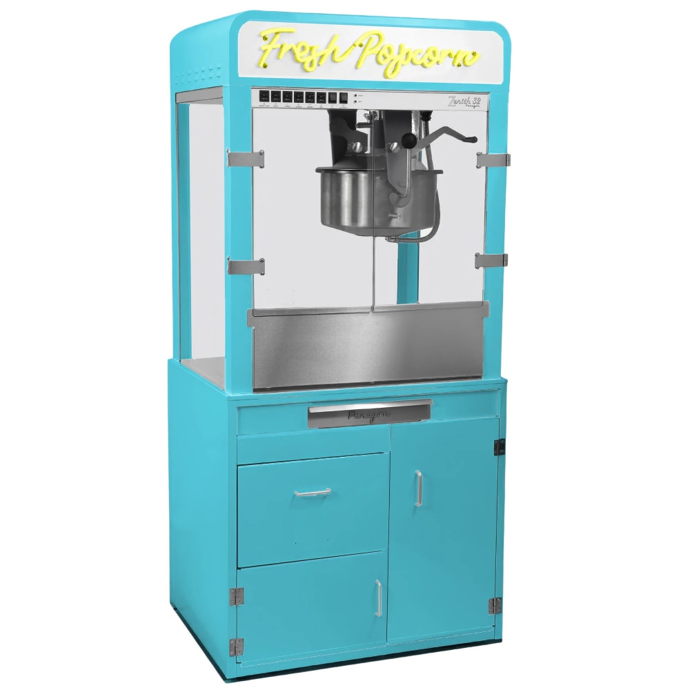 Paragon Zenith Series Popcorn Machine w/ 32 oz Kettle - Aqua, 120