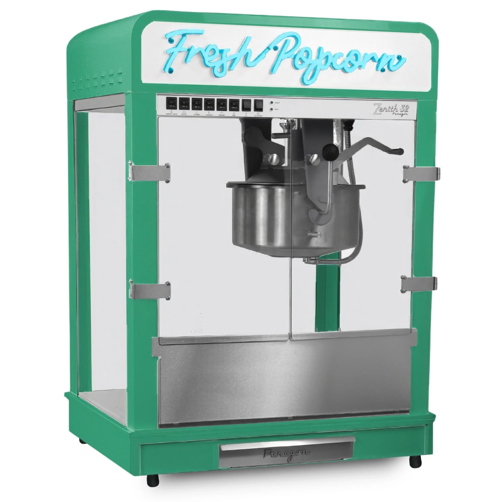 610-1132500GRE Zenith Series Popcorn Machine w/ 32 oz Kettle - Green, 120/240v