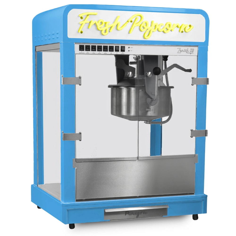 610-1132500BLU Zenith Series Popcorn Machine w/ 32 oz Kettle - Blue, 120/240v