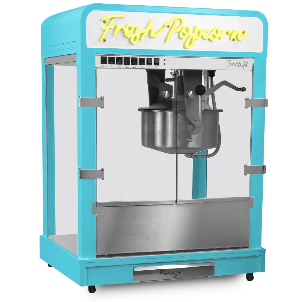 Paragon Zenith Series Popcorn Machine w/ 32 oz Kettle - Aqua, 120