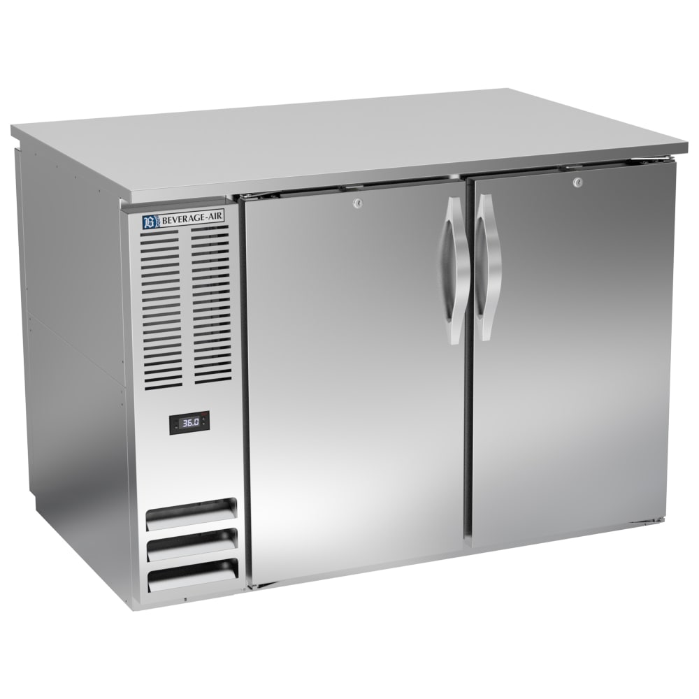 118-BB48HC1FPTS 48" Bar Refrigerator - 4 Swinging Solid Doors, Stainless, 115v