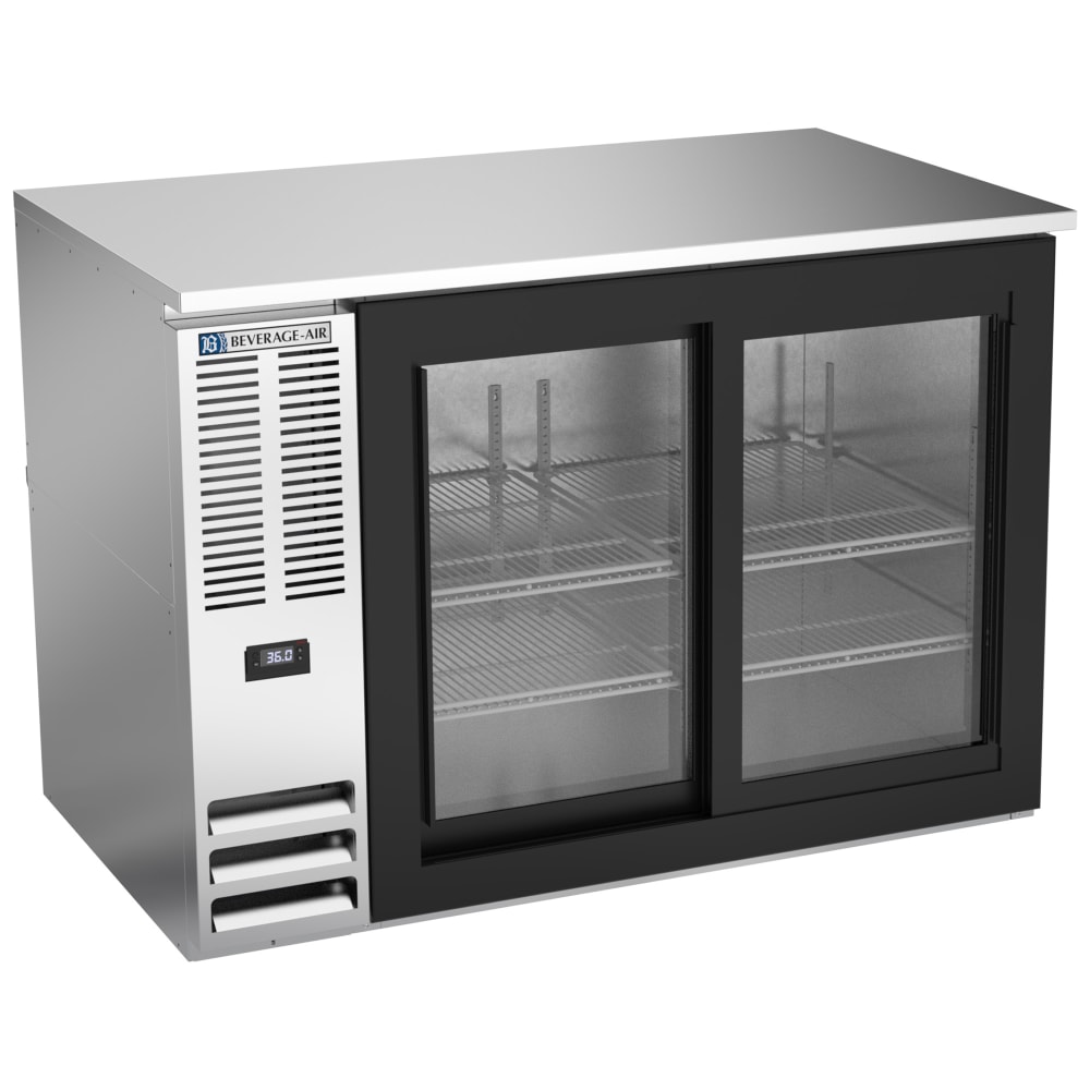 118-BB48HC1GSS 48" Bar Refrigerator - 2 Sliding Glass Doors, Stainless, 115v