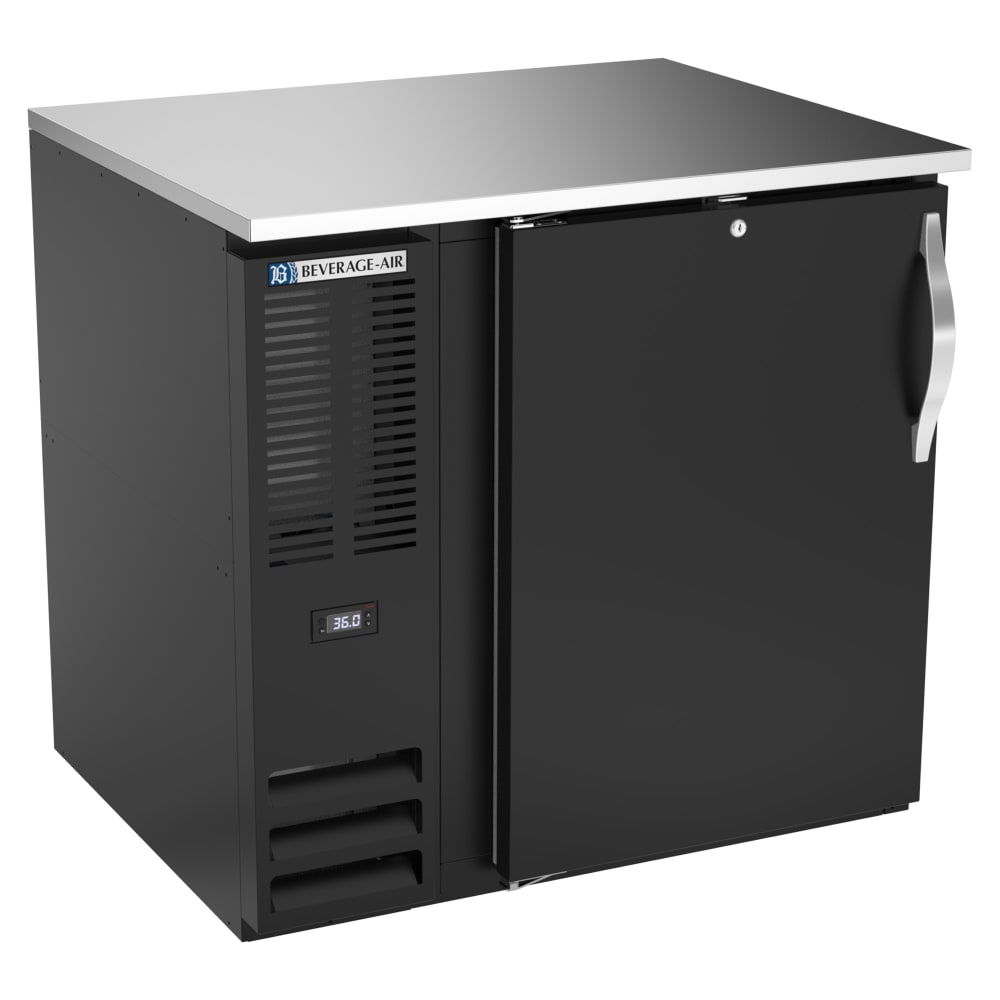 118-BB36HC1B 36" Bar Refrigerator - 1 Swinging Solid Door, Black, 115v