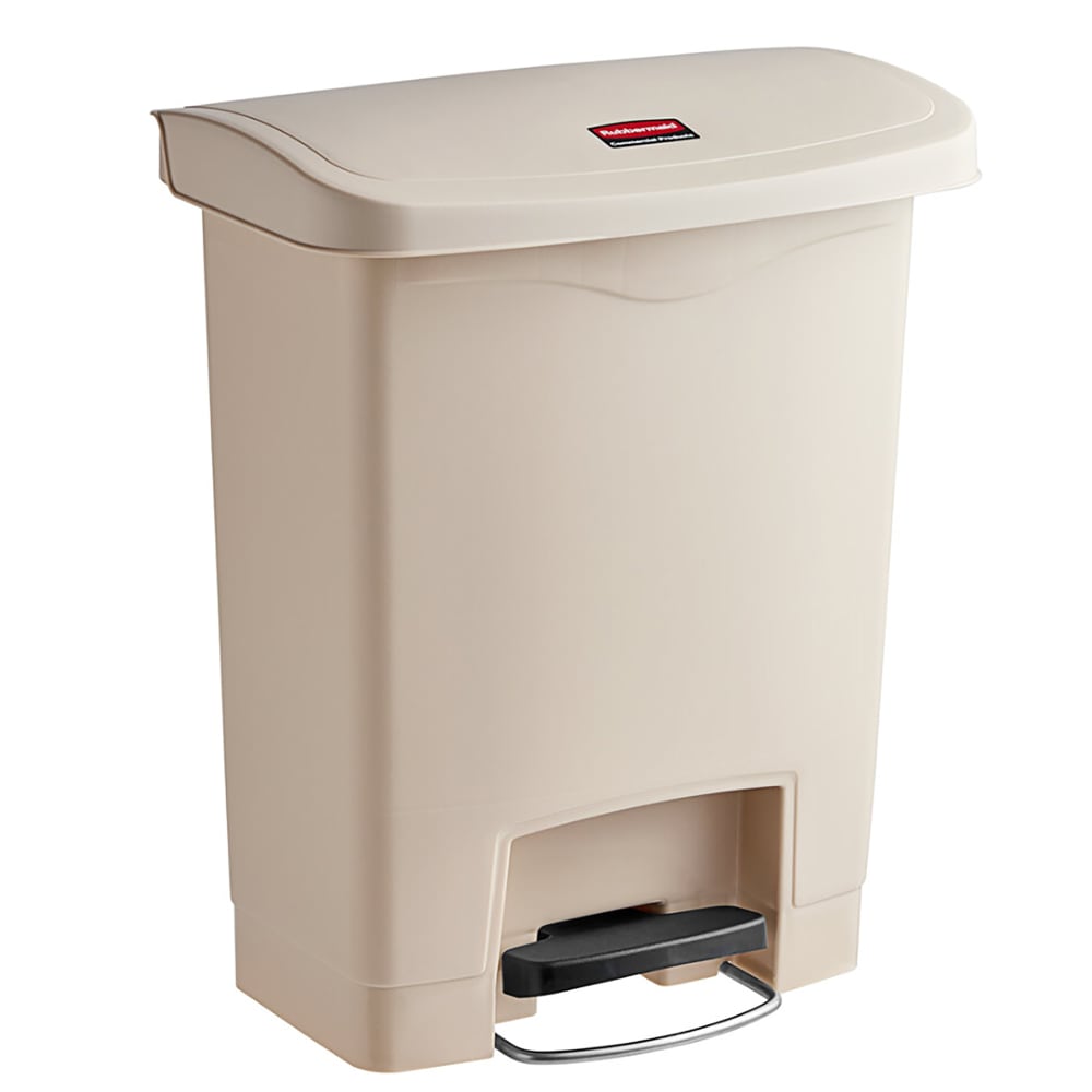 007-1883456 8 gal Rectangle Plastic Step Trash Can, 16 47/64" L x 10 21/32" W x 21 7/64...
