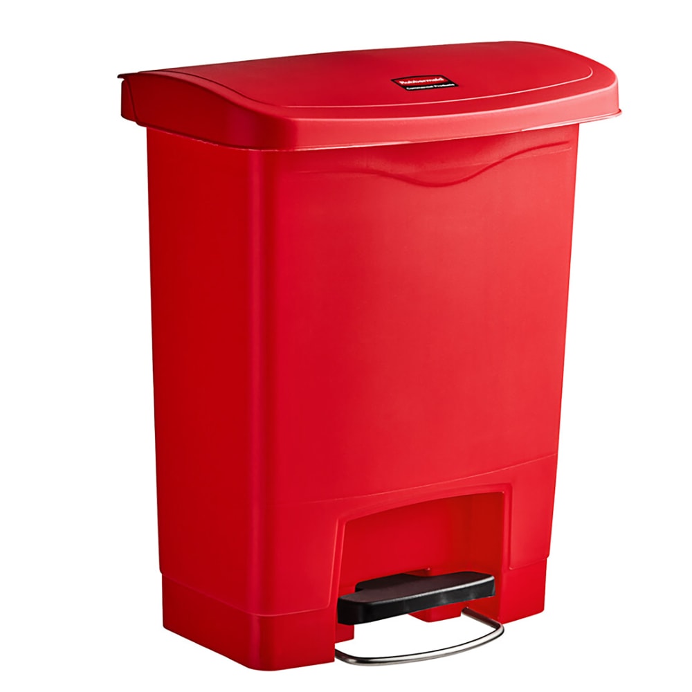 007-1883564 8 gal Rectangle Plastic Step Trash Can, 16 47/64" L x 10 21/32" W x 21 7/64...