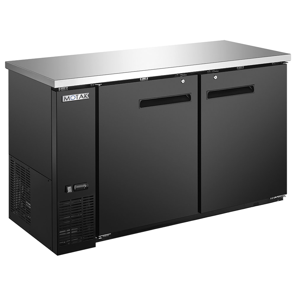 999-MRBB2S 58 9/10" Bar Refrigerator - 2 Swinging Solid Doors, Black, 115v