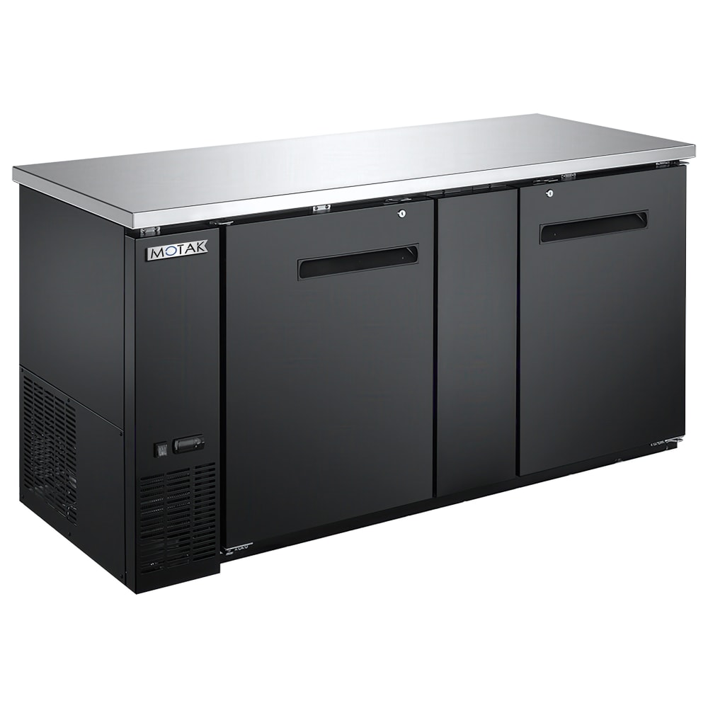 999-MRBB2S69 69 1/10" Bar Refrigerator - 2 Swinging Solid Doors, Black, 115v