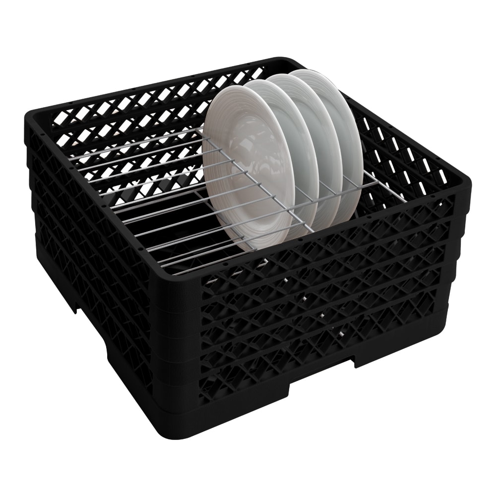 175-PM1510506 Dishwasher Rack - 15 Plate Capacity, 5 Extenders, Black