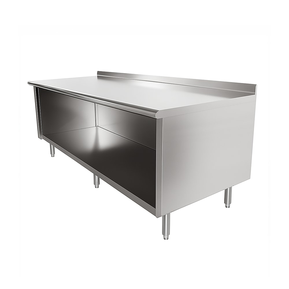 009-EFSS248 96" Dish Cabinet w/ Open Base & 1 1/2" Backsplash, 24"D
