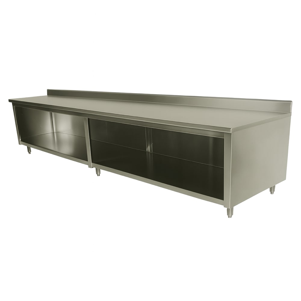 009-EKSS309 108" Dish Cabinet w/ Open Base & 5" Backsplash, 30"D